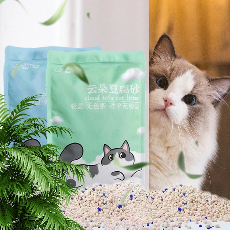 Natural Environmentally Polymer Tofu Cat Sand Friendly Disposable Bamboo Biodegradable Kitty Litter Sand For Cat