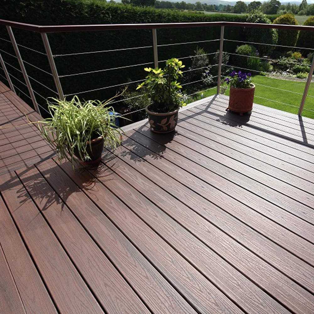 Outdoor garden decking New Foaming Technology Solid Anti-corrosion 3D ABS reinforced PVC ASA Co-extrusion Decking