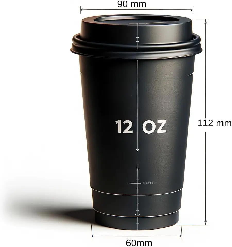 16oz Disposable Double Wall Coffee Cups Custom Printed Craft Paper Beverage Gold Foil Stamping Hot Coffee Cups Accept 10000pcs