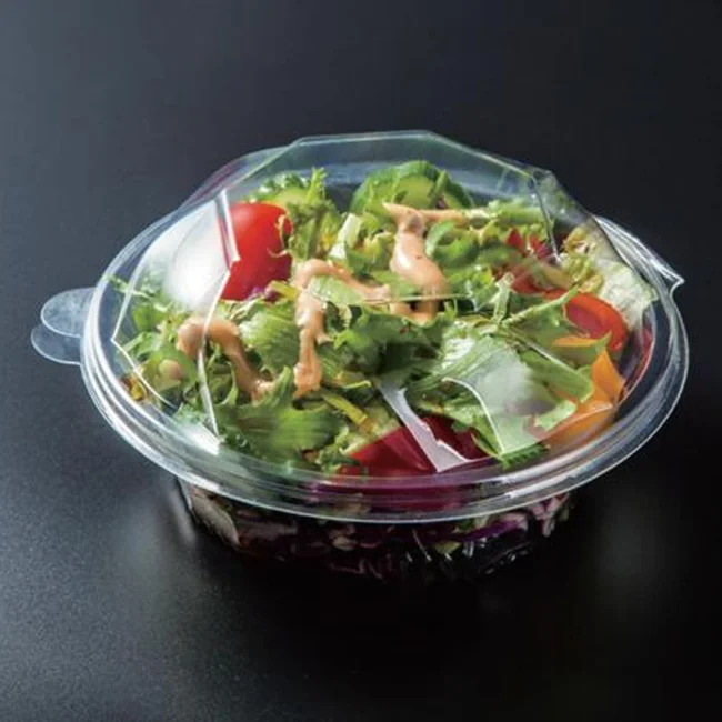Plastic Salad Bowls with Lids Disposable  Takeout Container with Snap on Lid for Fruit Salads Quinoa To-Go Party Containers