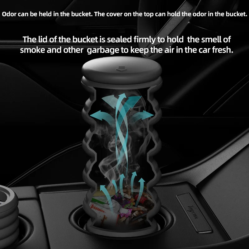 2024 wholesale Led Car Ashtray Customised silicone Car Ashtray with Lids