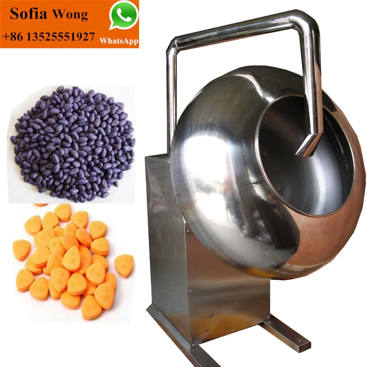 Candy Chocolate Bean Chewing Gum Sugar Film Tablet Pill Thin Film Coating Machine