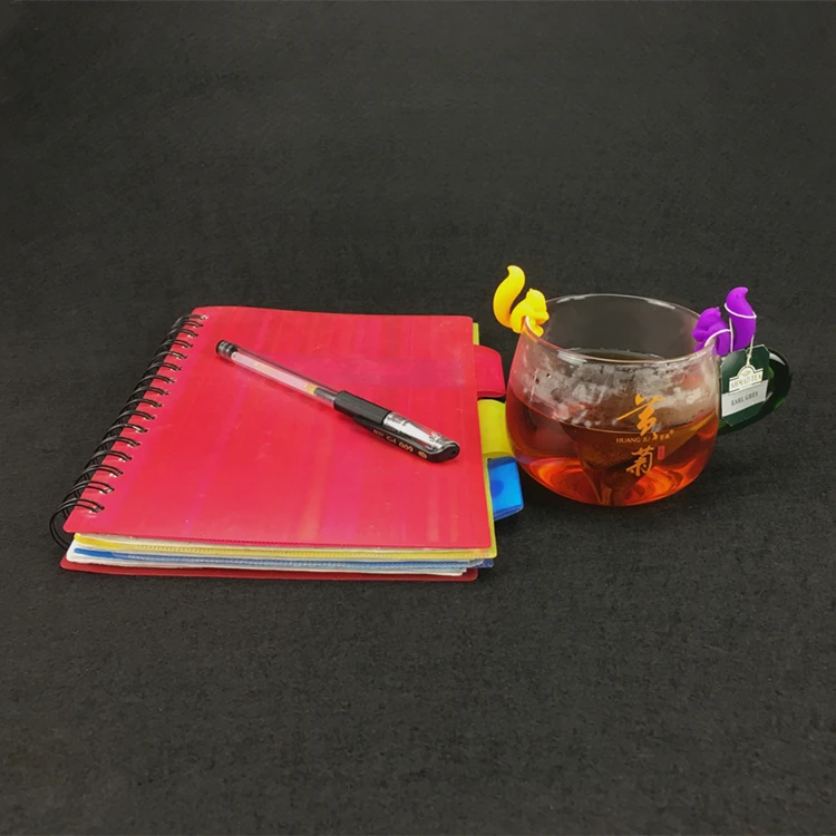 SD08 Wholesale Cute Silicone Tea Bag Holders Squirrel And Snail Shape Drink Markers Colorful Cup Hangers