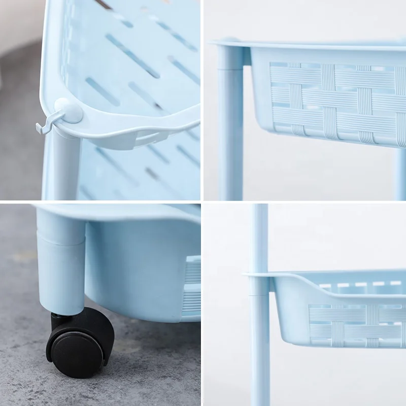 
household plastic rack rattan shape plastic shelf bedroom storage rack 