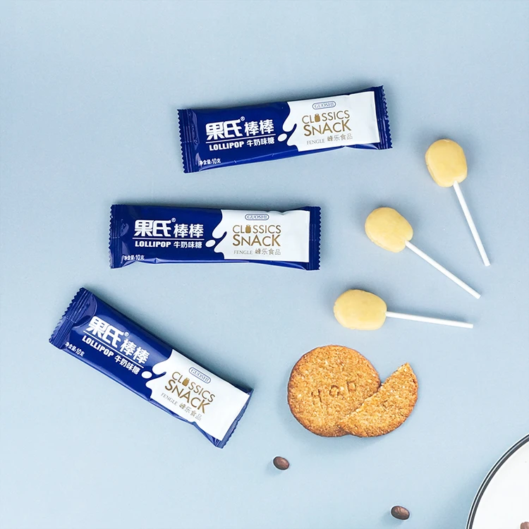 Affordable Delicious Candy Milk Flavored Whole Milk Powder Paper Stick Lollipops OEM Service