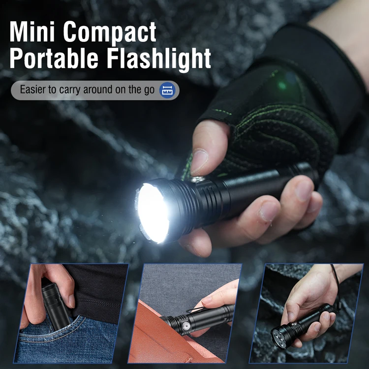 Boruit ET28 800 Lumen Mini Portable Five-Color Light  Aluminum Alloy Waterproof IP67 Rechargeable Flashlight with Clip