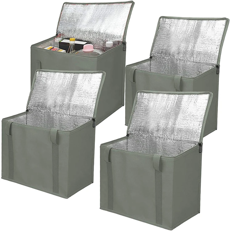 Wholesale foldable insulated non woven thermal aluminum foil lunch bags