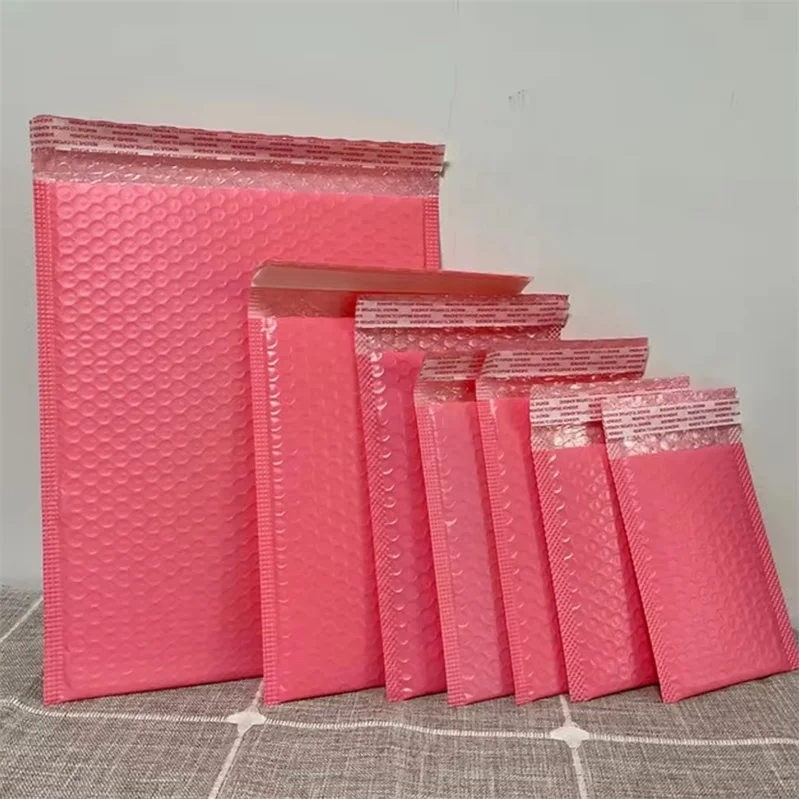 11x13+4cm Custom  Pink Mailer Padded Mailing Matte Courier Packaging Bubble Envelopes Shipping Bag Poly Bubble Mailer