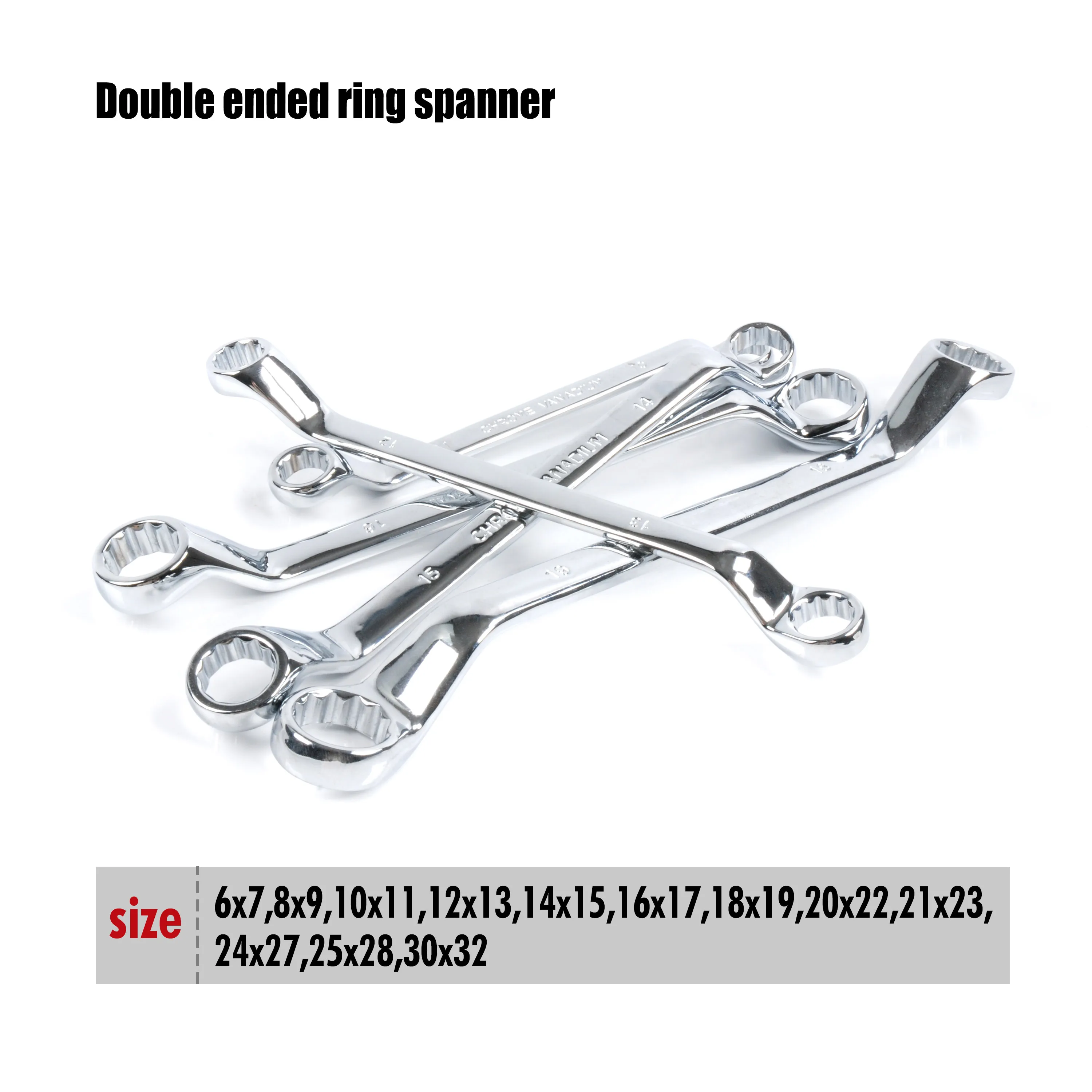Американский стиль зеркальная поверхность Метрическая механика ручной инструмент двухсторонний кольцевой гаечный ключ Crowfoot Wrench