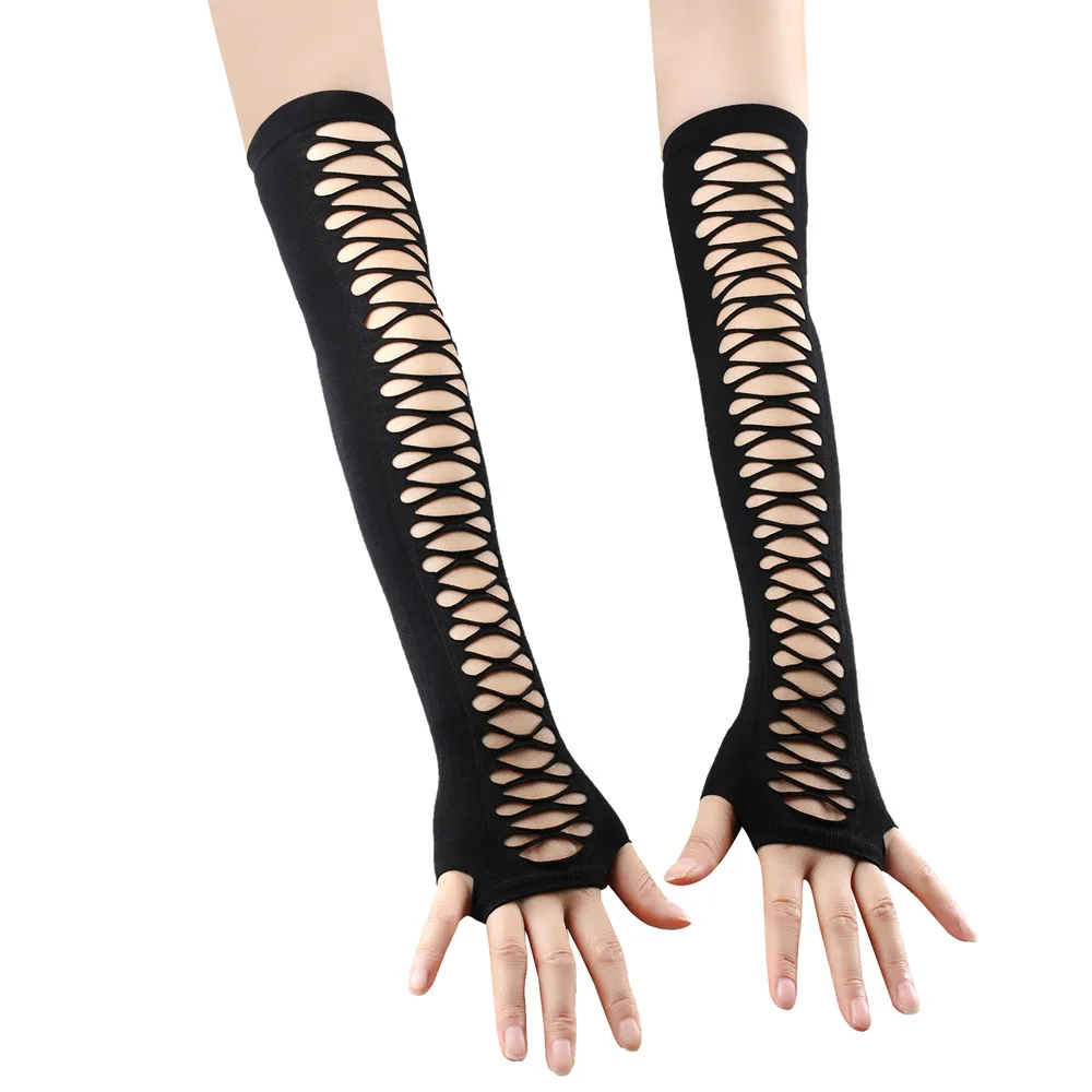 Fishnet Fingerless Long Gloves Leg Arm Cuff Party Wear Fancy Dress For Womens Sexy Girls Punk Goth Dance Mesh Gloves