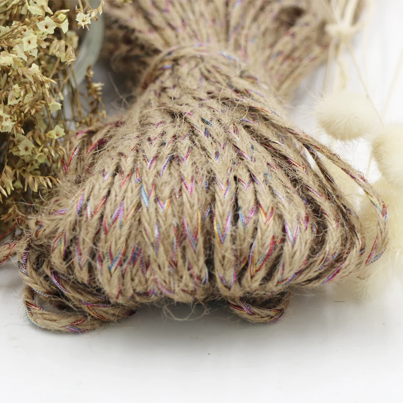 Home garden decoration jute braided rope for party natural twine hemp jute material used for  gift ribbon packing