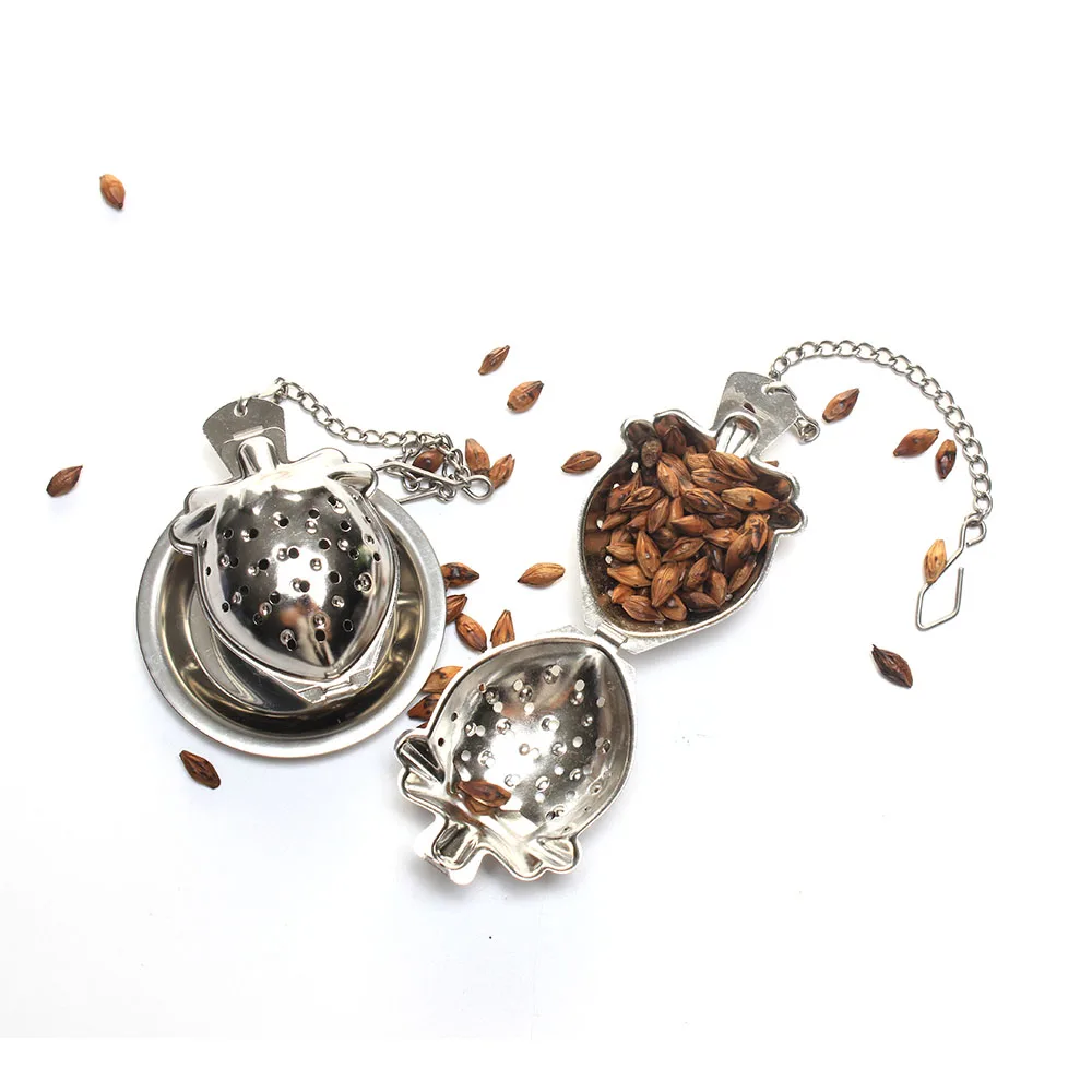 Cute Mini Size Strawberry Shape Stainless Steel Tea Ball Filter Gift with Chain