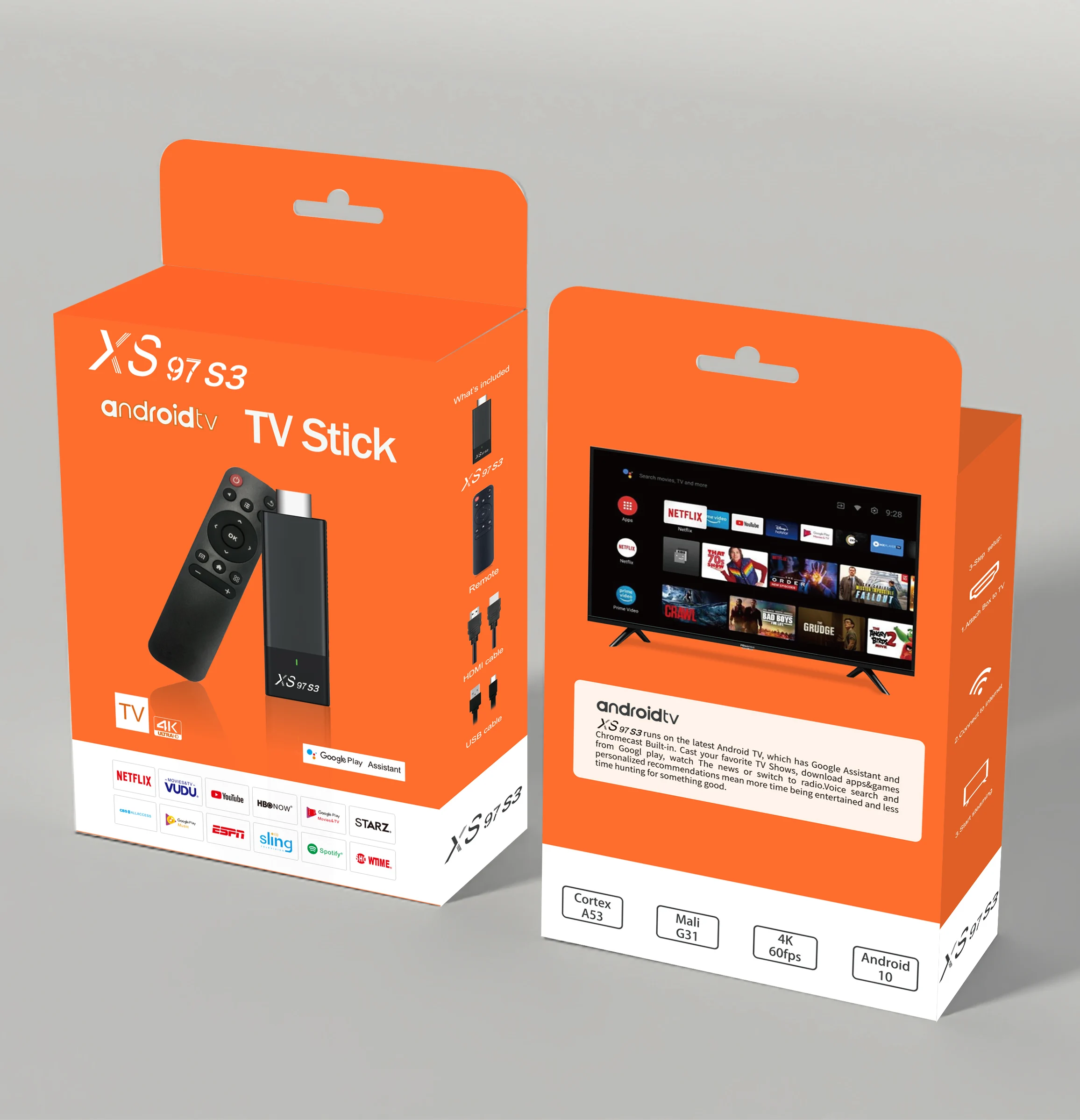 Оптовая продажа XS97 S3 Allwinner H313 Smart Tech Tvstick 100 м Dual Wifi 4k 1G 8G Android 10 0 Tv Stick