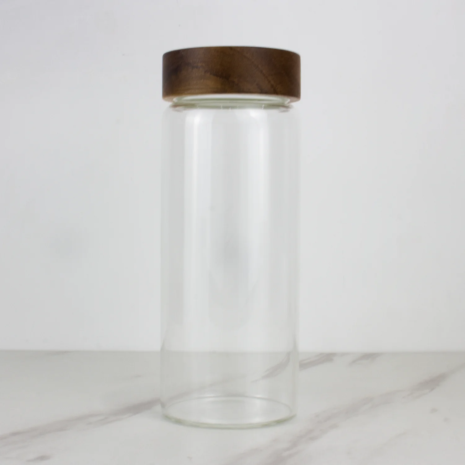 Kitchen Use 500ml 14oz Stackable Sealed Kitchen Canisters Clear Glass Food Glass Jar With Bamboo Lid