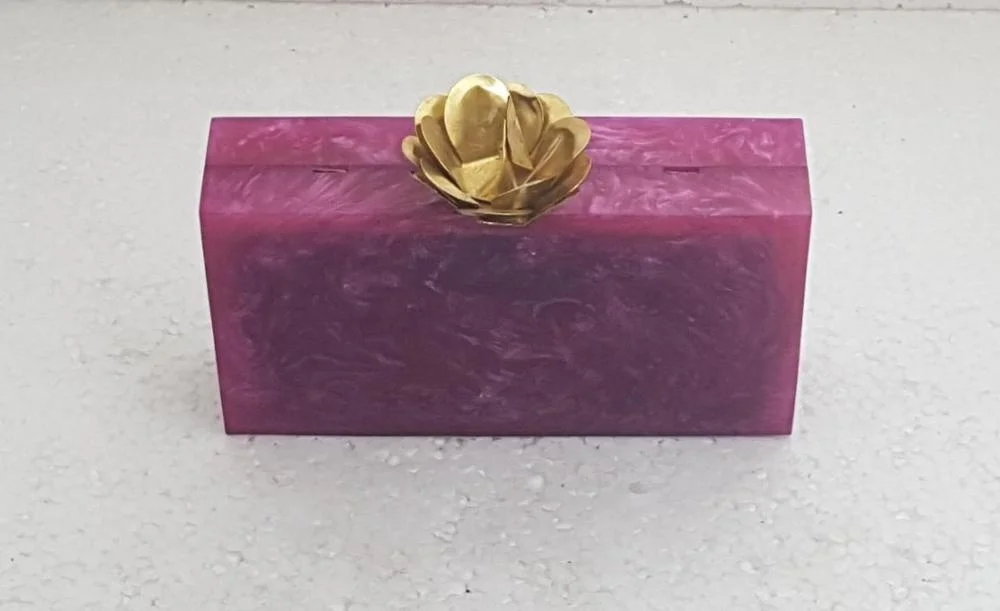 Resin Handcrafted White Hot Selling Clutch And Evening Bag