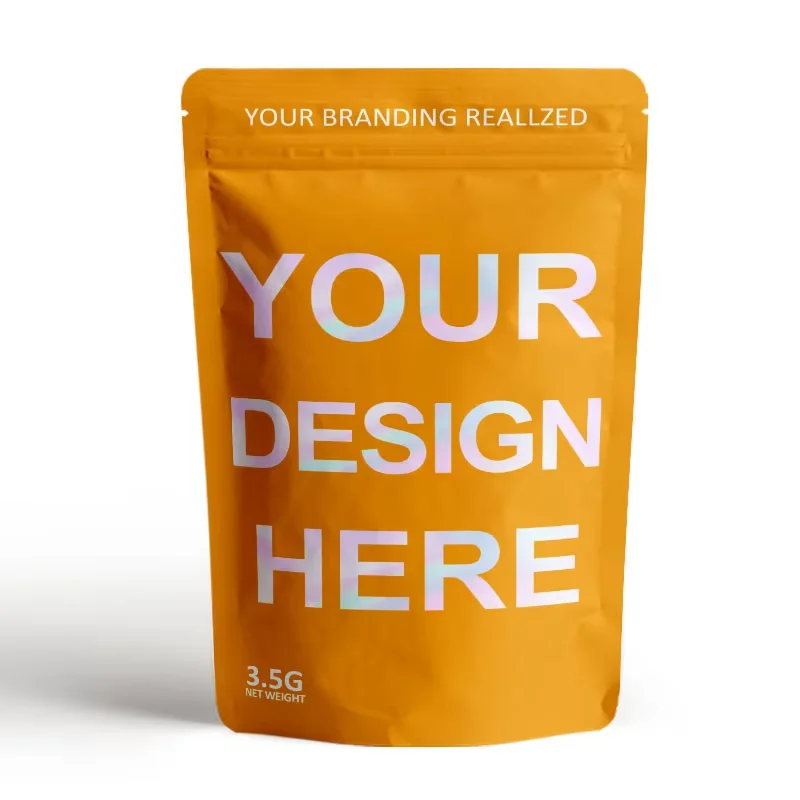 Wistac Factory Custom Printing Resealable Proof Stand up Pouch Packaging 3.5g/7g/1oz Aluminum Plastic Mylar Bag With Zipper