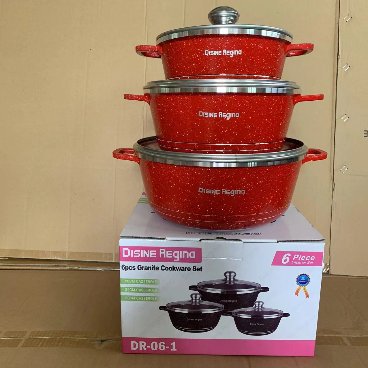Cookercool Kitchen Cooking sets Enamel Cast Iron Pans and Pots Non Stick Frying Pan Casserole Cookware Sets