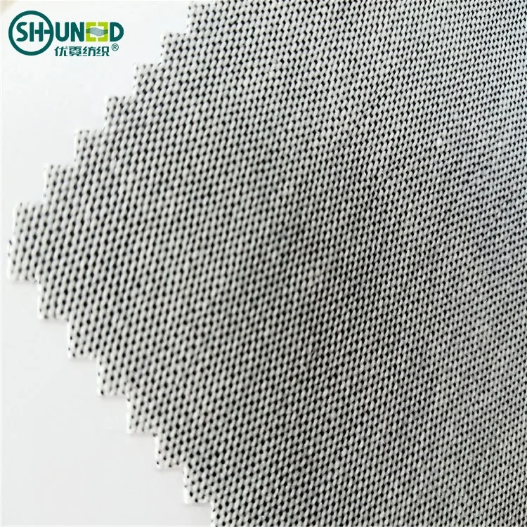 Eco-friendly 230gsm 3.5H Hand Feeling Cap Interlining Cotton Nylon Fusing Garment Woven Rolls for Caps