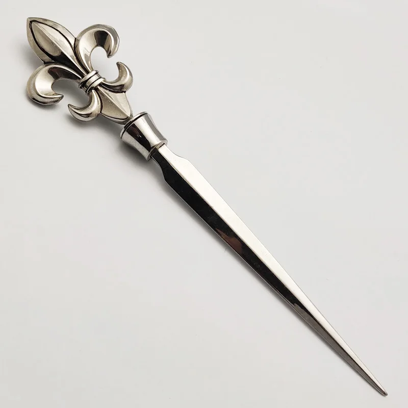 
Novelty silver metal fleur-de-lis decorative letter opener 