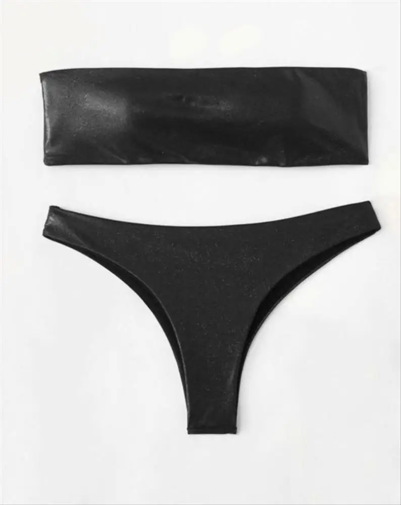 
Oem Custom Bikini Usa High Waist Boob Tube Top Strapless Separate Swim Women Swimwear Sexy 2020 