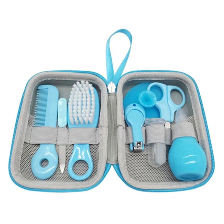 New Arrival 8 items Of Newborn Essentials Baby Grooming Kit Nail  Scissors Hair Brush set