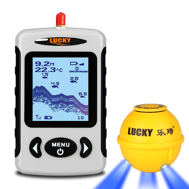 Lucky fishing finder ffw718la fish finder Wireless Remote Sonar Sensor 45M water depth fishing fish in english pesca monitor