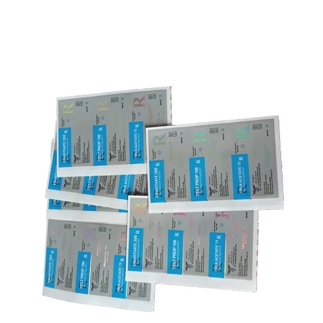 Free design custom printing with holographic logo Gen Pharma labs steroid 10ml vial box label and vial paper sticker