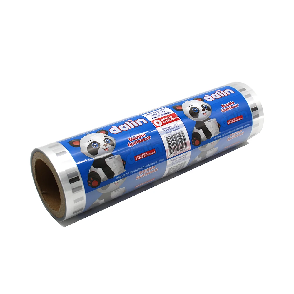 Packaging Film Roll For Toilet paper /Plastic roll film packing for Tissue