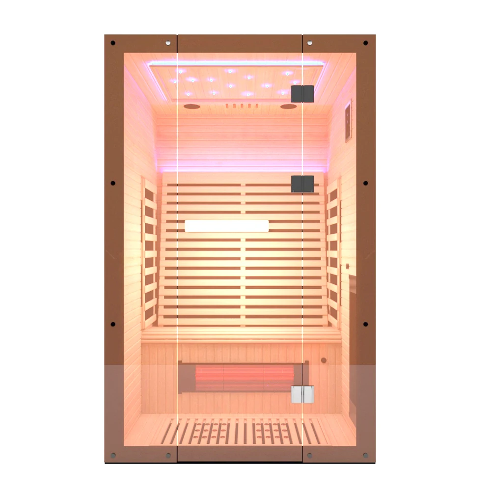 926-KLE-R9-1 канадский болиголова дальняя инфракрасная сауна для 2 человек, нагревательная плита из слюды и нагревательная трубка для красного света