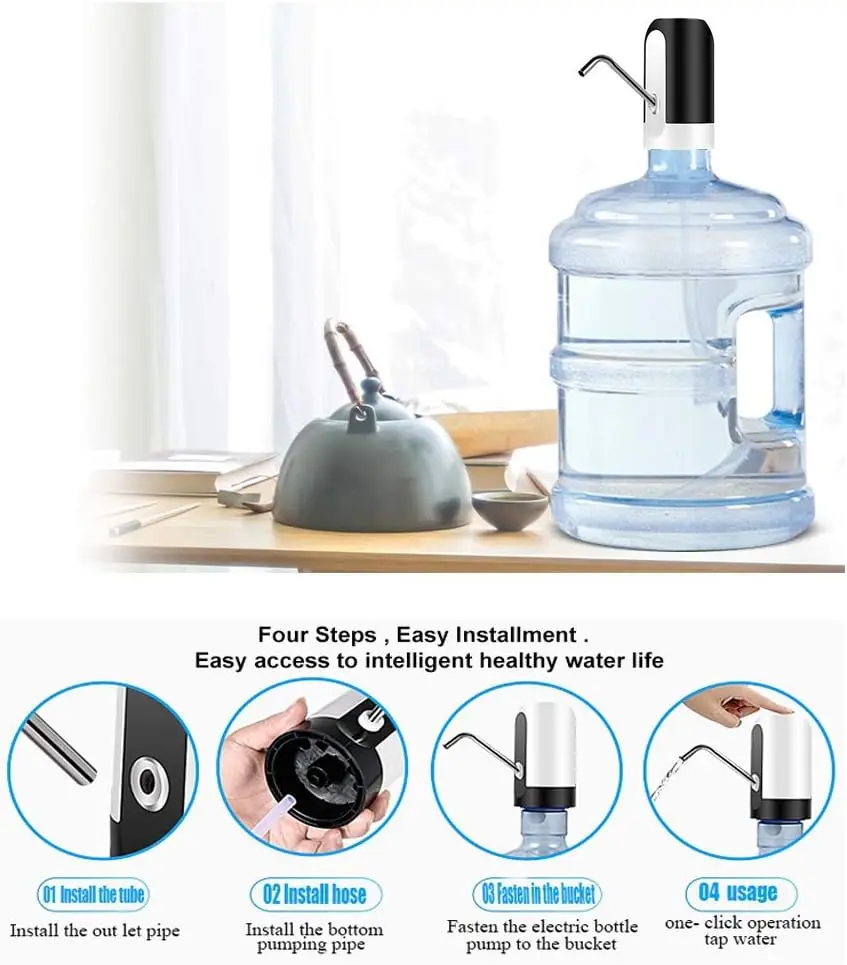 Water Dispenser for 5 Gallon Bottle Electric Drinking Water Pump Portable Automatic Water Pump for Camping Kitchen Home