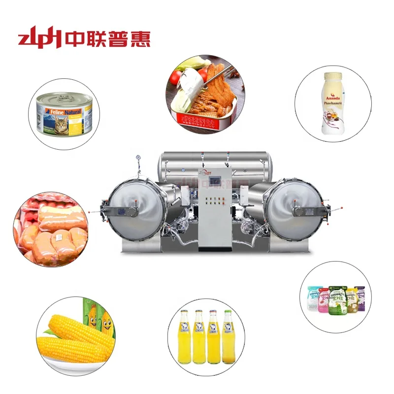 Industrial High Pressure Water Immersion  Retort Autoclave  Mushroom Food Sterilizer for Pouch Package Food
