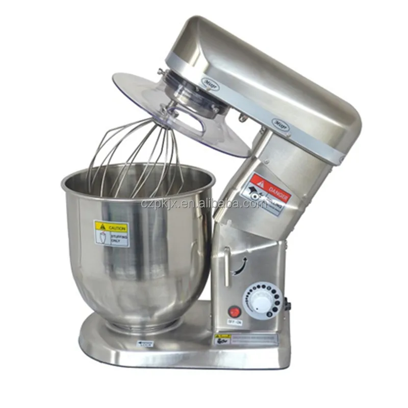 Electric Commercial Stand Mixer, 10L Dough Hook, Flat Beater Attachments, Splash Guard with Whisk, Stainless Steel