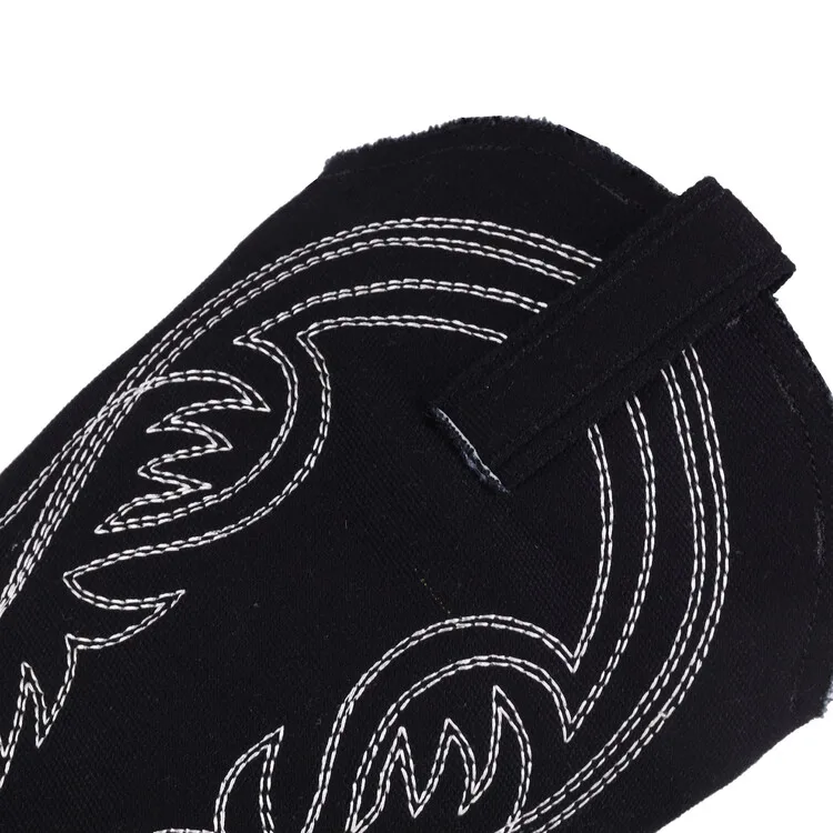 Leather Western Cowboy Boots 2022 Ins Hot Sale Black Knee-High Boots Thick Square High Heels Female Shoes Plus Size 43