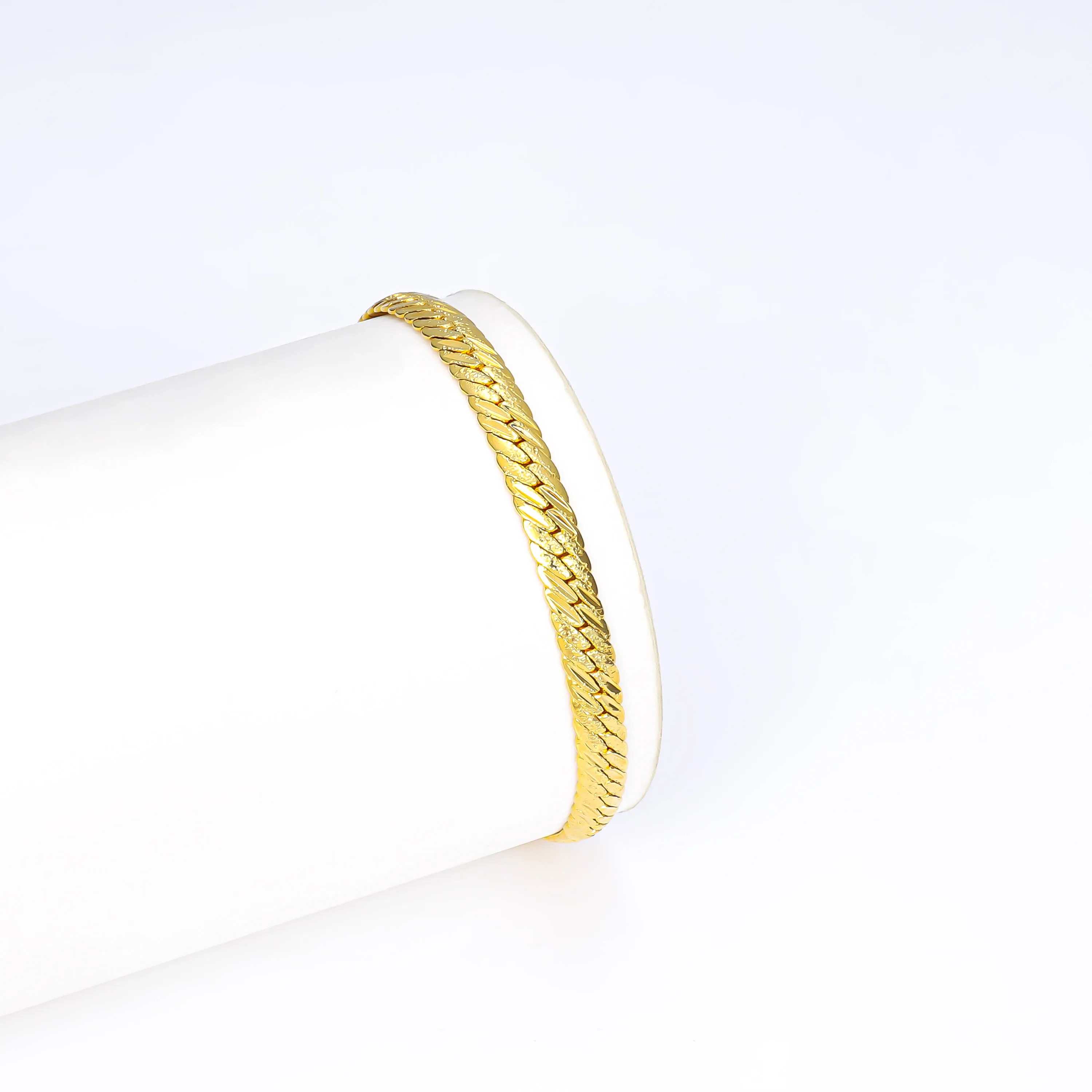 CM Jewelry Wholesale Unisex Brass Hip Hop Thick Chain 24k Gold Plated Saudi Arabia Dubai Bracelet