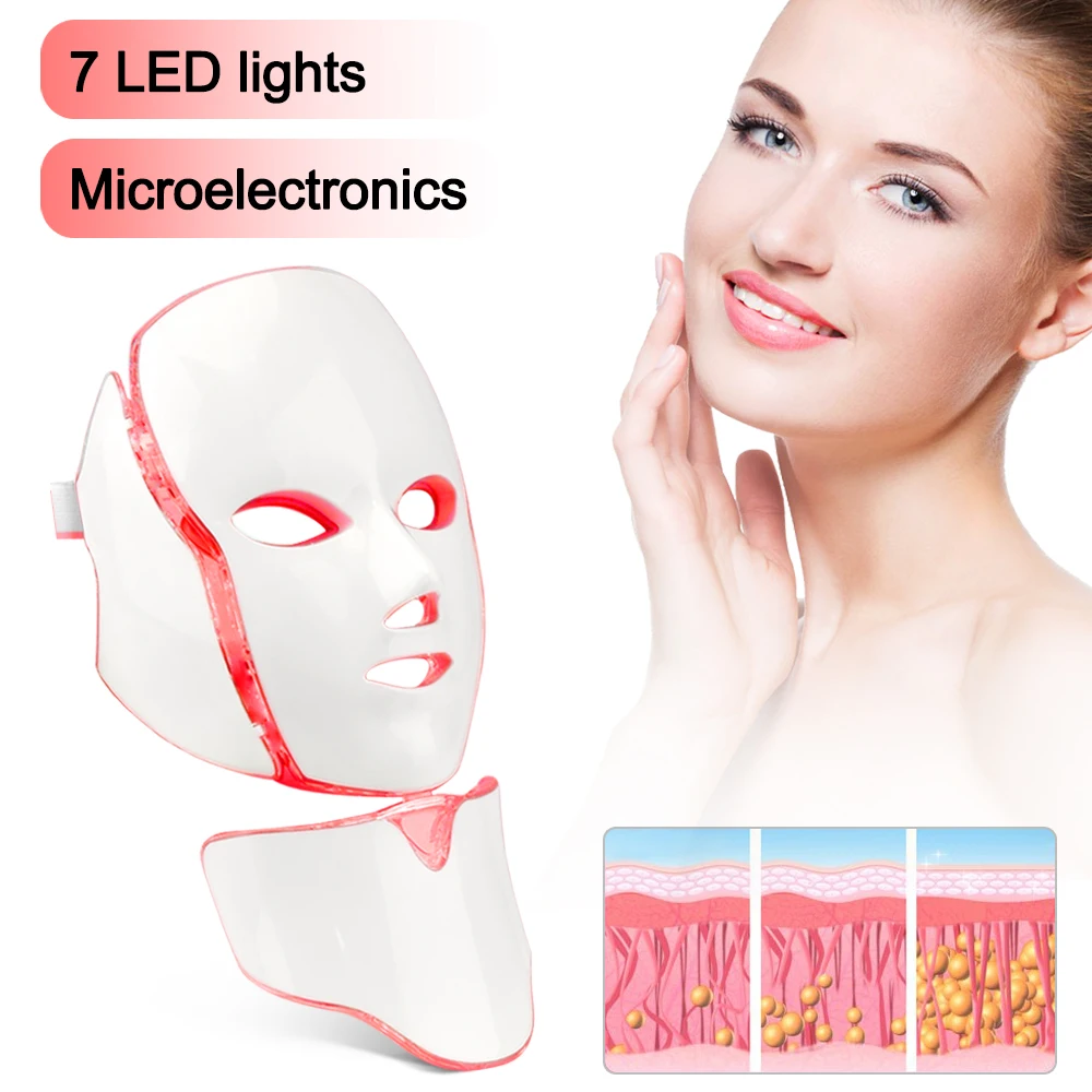 7 photon colors Led Pdt Collagen Red Light Therapy Led Photon Therapy for face and neck rejuvenation