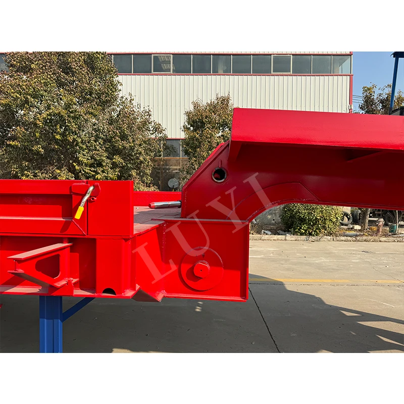 Hydraulic Lifting Steering Shaft Low Bed Truck Trailer 10 Axles Hydraulic Lifting Gooseneck Low Bed Semi Trailer