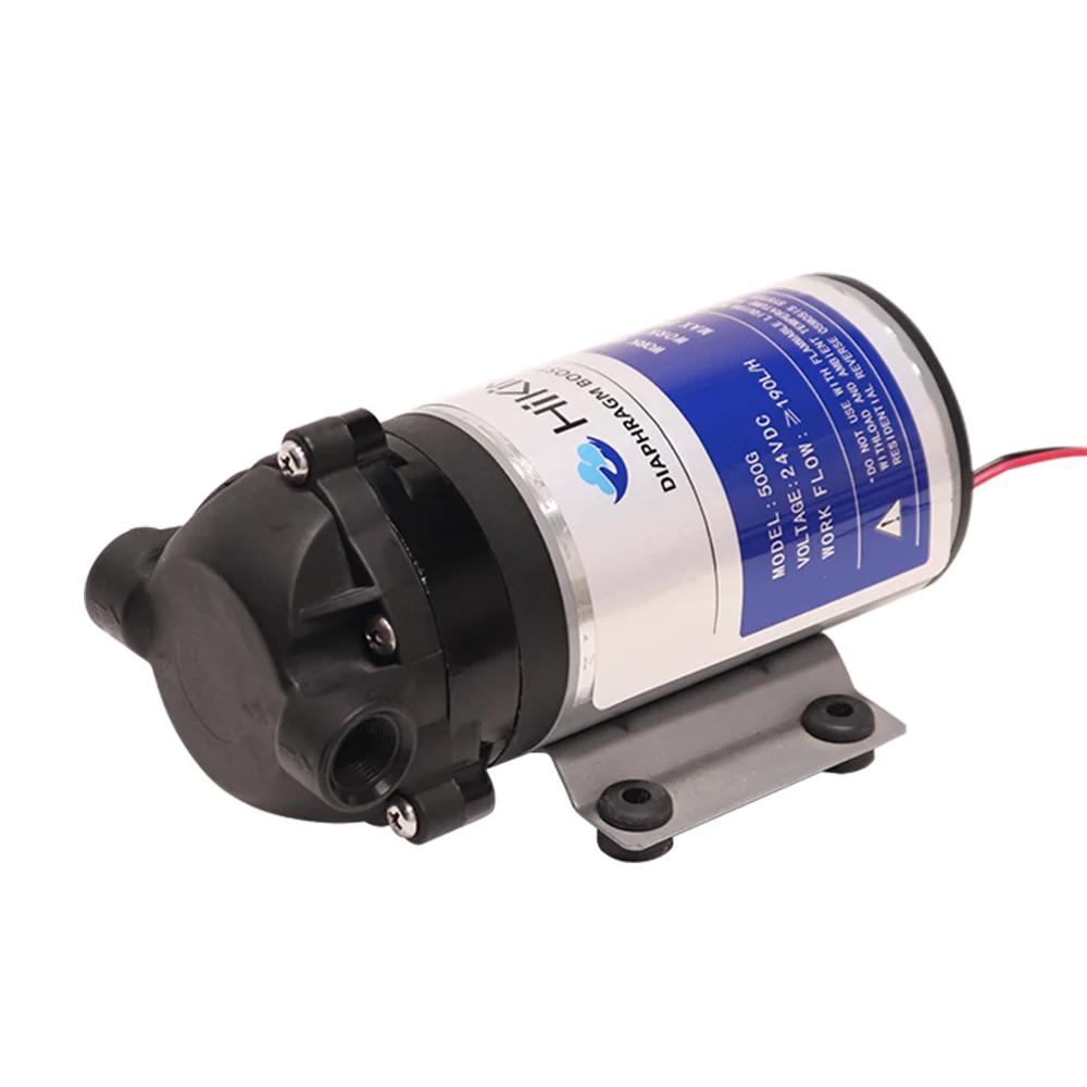 Hikins 500GPD 24VDC 3-Chamber Regular-Size 220LPH Reverse Osmosis RO Diraphragm Boost Pump For Water Purifier