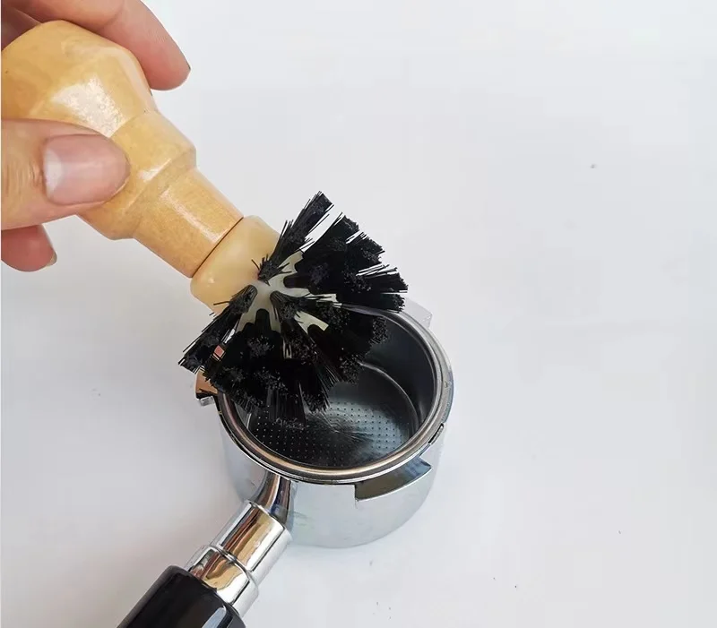 2023 Hot selling Eco coffee new product nylon coffee powder bowl cleaning brush coffee appliances barista tools