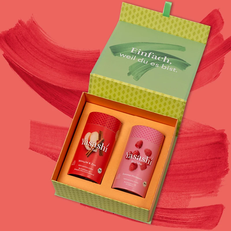 Custom Kraft Paper Gift Magnetic Cardboard Caja Individuales Para de Vinos Champagne  Box for Wine Glasses Tea Bag Set