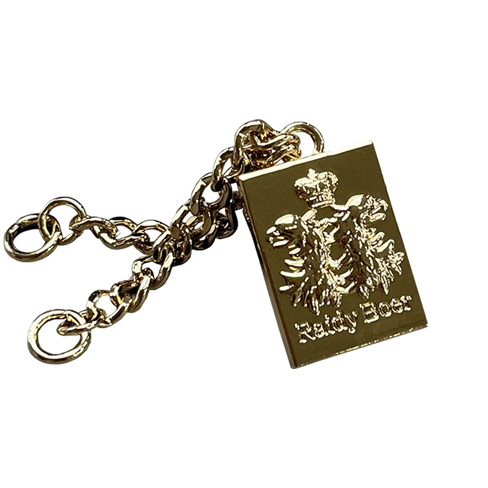 Customized stainless steel designer name logo engraved charm metal jewelry pendant DIY clothing necklace