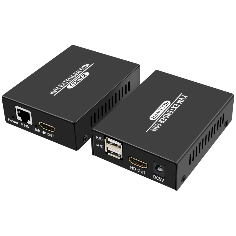 HD HDTV 60 кВм USB 1080p удлинитель с POE Power Over Cat6 Cat5e Ethernetcable для мыши и клавиатуры