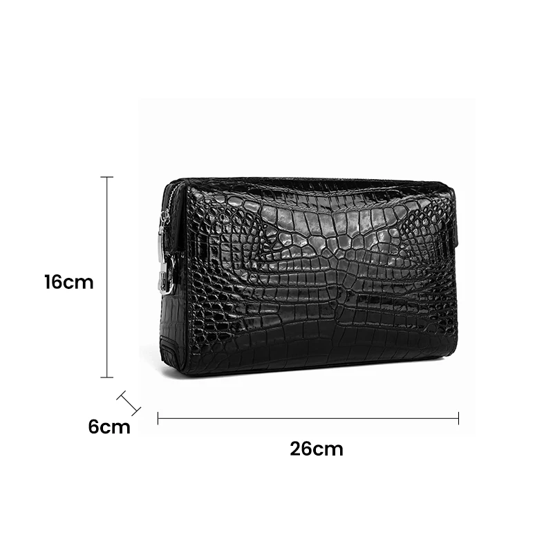 Hot Selling Crocodile Leather Zipper Clutch Bag For Men Customized Casual Luxury Clutch Handbag