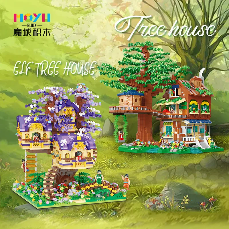 MOYU 3308PCS Plastic City Architecture Building Blocks Sets Micro Mini Blocks Tree House