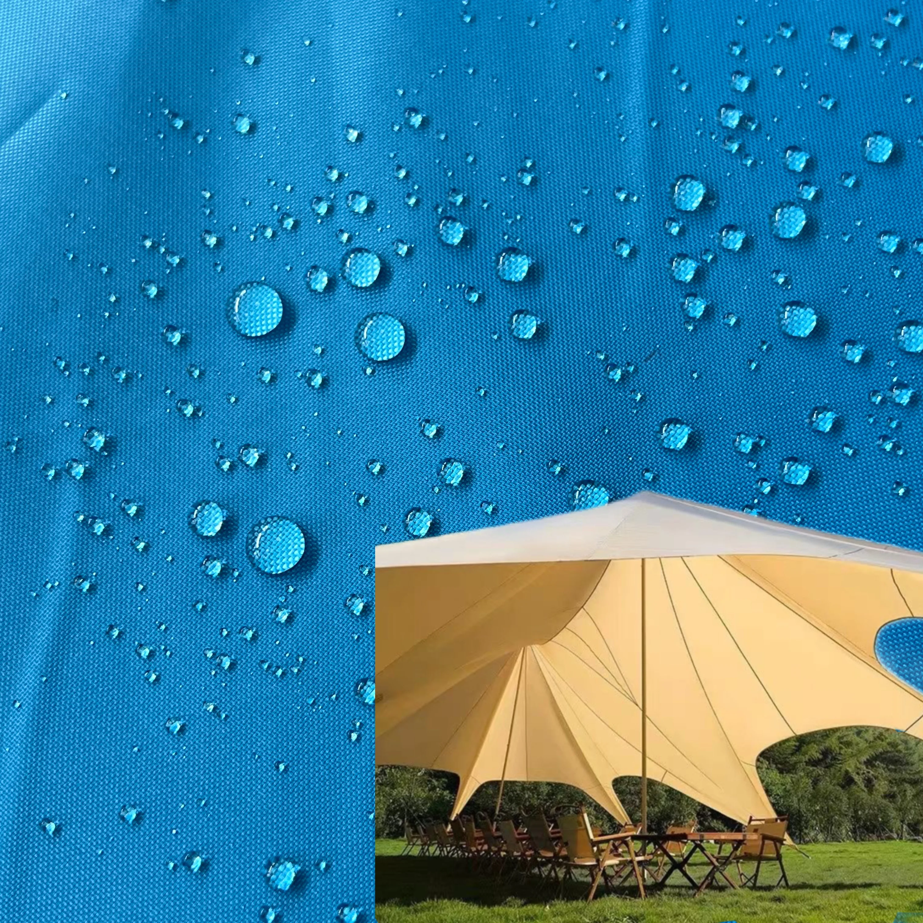Outdoor  Polyester Silver Coated  Fabric Waterproof  Fabric Auto Sunshade Decoration 420D Oxford Fabric for Tent
