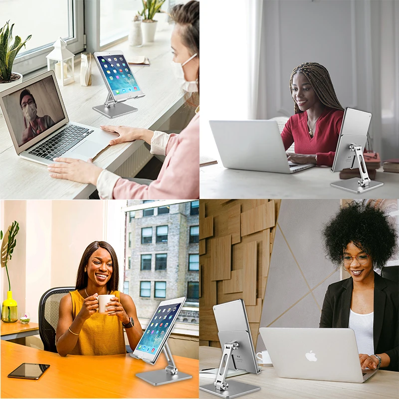 Multi-angle folding tablet stand aluminum alloy desktop tablet holder heavy duty tablet stand