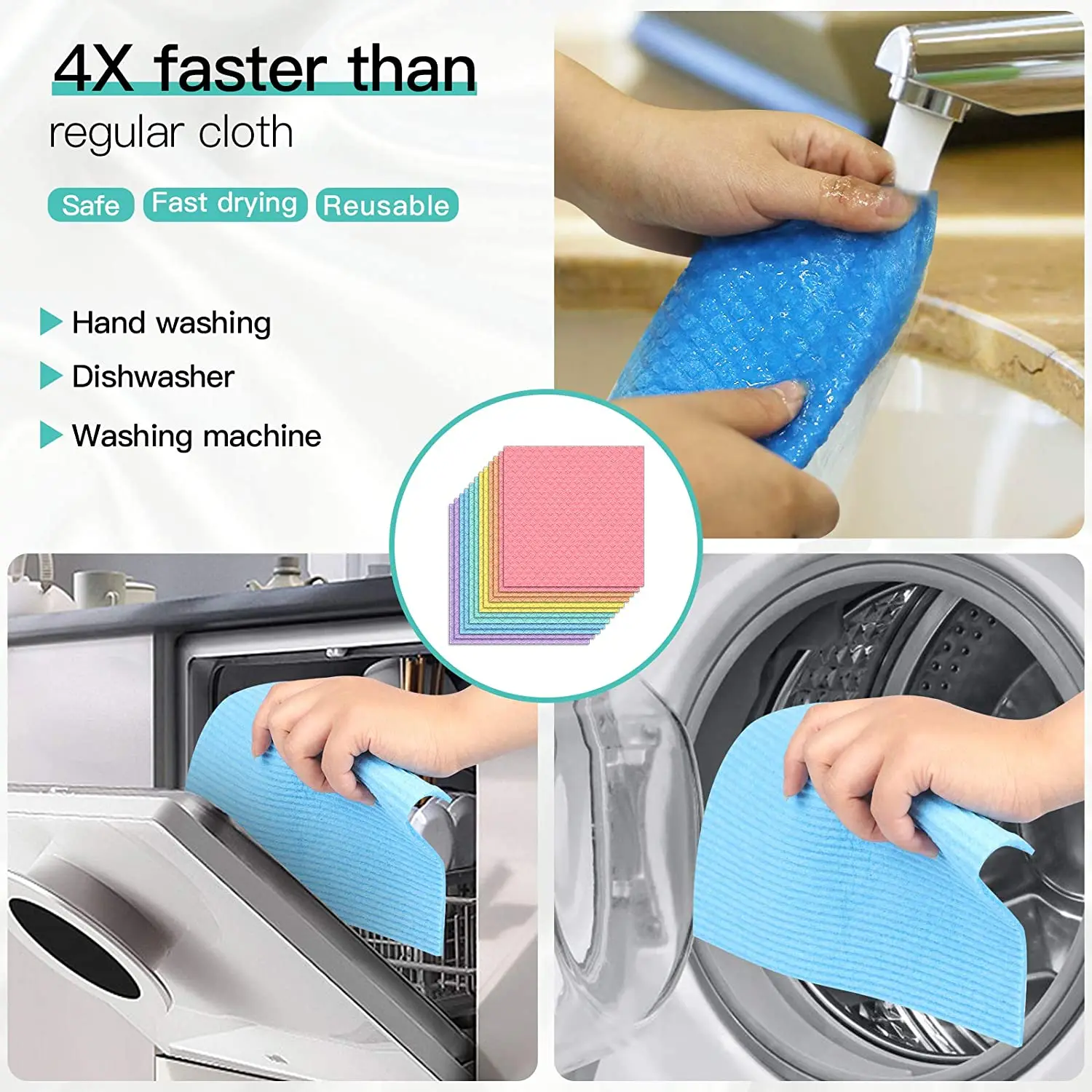 Customized Factory Outlet Sustainable Cellulose Natural Cotton Wiping Sponge Cloth Rag Perfect For Wet Dusting