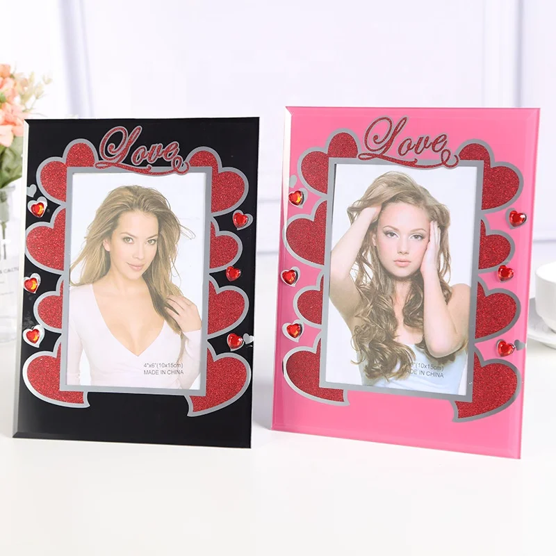 
Rectangular glass photo frame Mosaic process frame Crystal Glass Photo Frame 