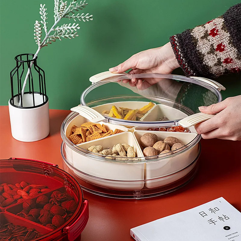 OWNSWING Fruit tray Dried fruit box living room nut candy box with lid household snack melon seed storage box pet fruit tray