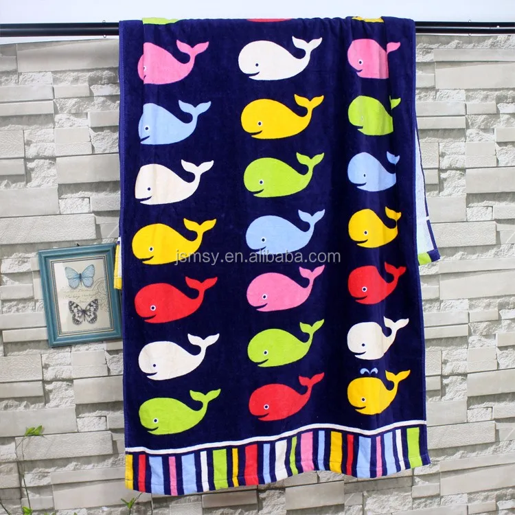 100% cotton velour Terry printed beach towel custom printing beach towels cotton swimming pool towel