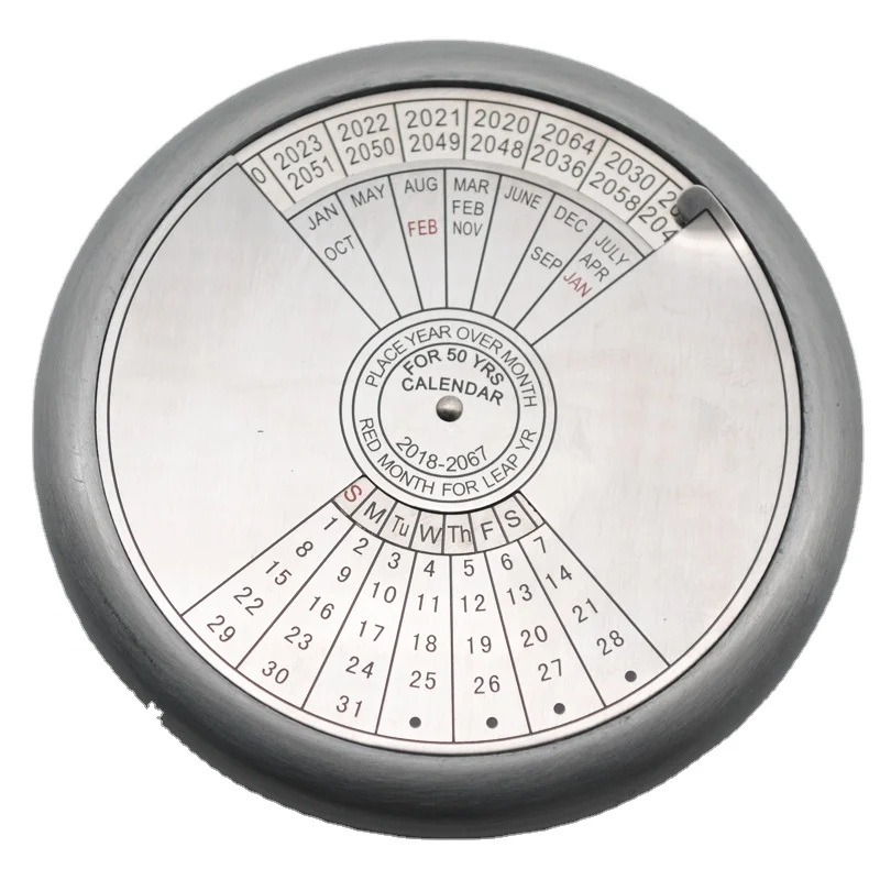 Пользовательский цинковый сплав металл 50 лет календарь пресс-бумага пресс-папье календарь